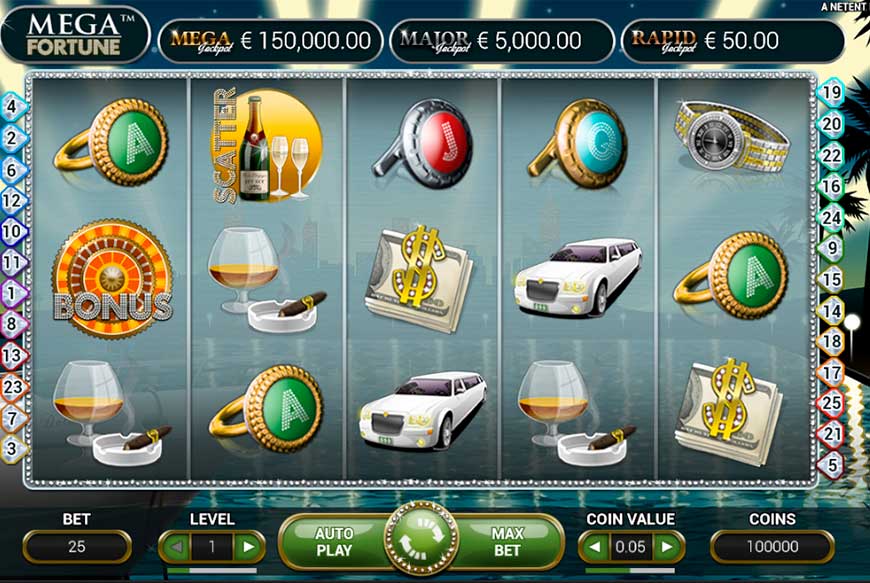 Play Mega Fortune (NetEnt) with the best RTP –